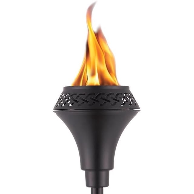 Island King 65 Pouces Lampe Torche Extérieure en Métal – Résistante aux Intempéries, Décorative Noire