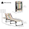 thumbnail image 2 of Lot de 2 Chaises Longues Inclinables - Chaises Longues Réglables avec Appuie-Tête, Sièges Extérieurs Multicolores en Acier et Maille pour Patio, Plage et Camping, 2 of 7