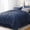 Navy Blue/Gray, variant on 7-Piece Queen Olive Green Pintuck Comforter Set, Bedding with Comforter, Sheets, Ruffled Shams & Pillowcases