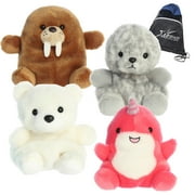 Aurora Palm Pals Polar Bundle: Marina Harbor Seal, Nia Narwhal, Puck Polar Bear, and Waldo Walrus