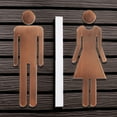 thumbnail image 5 of Uxcell 7.9" Bathroom Sign, 2 Pairs Brushed Men Women Restroom Sign Self-Adhesive Toilet Door Decor Sticker Gold Tone, 5 of 6
