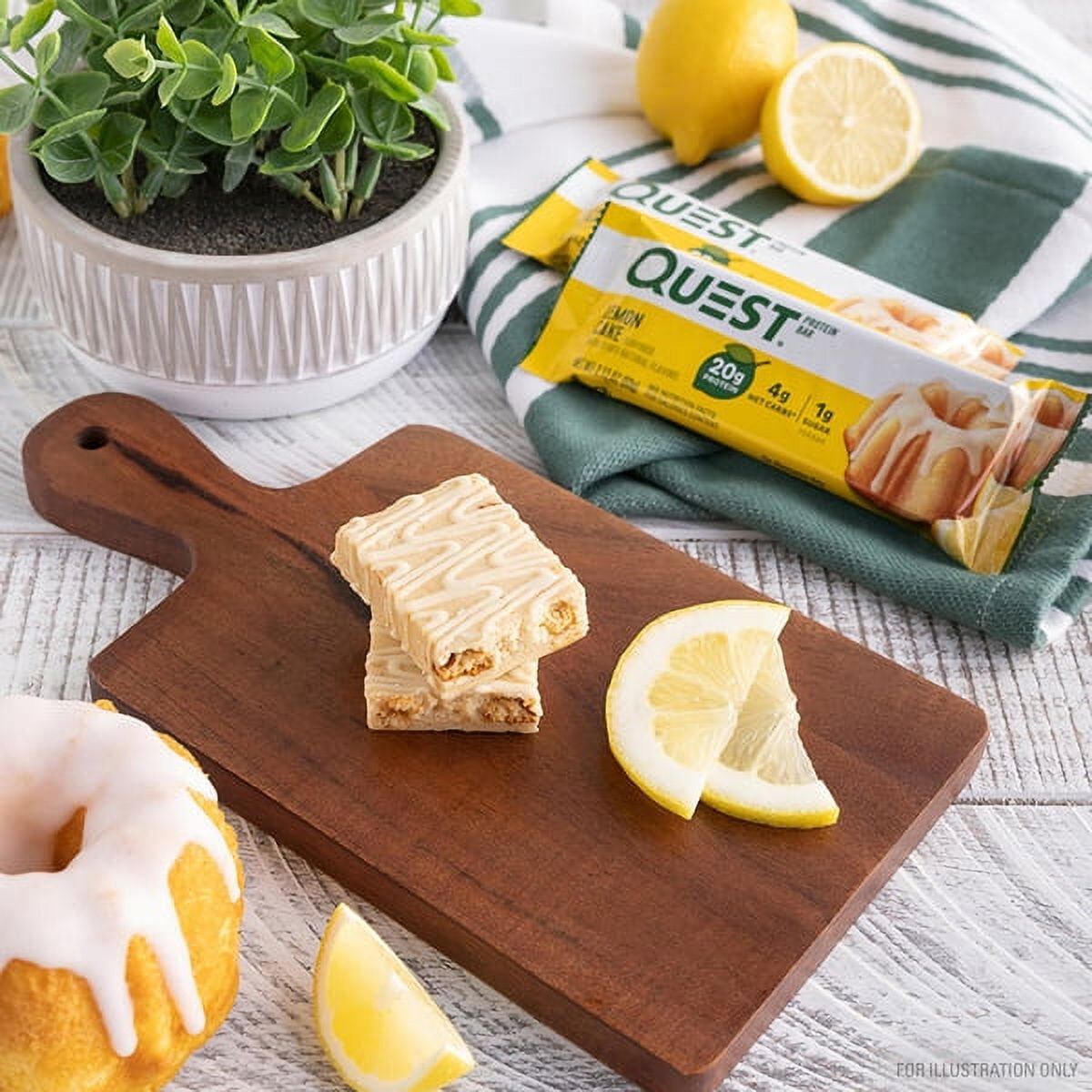 Quest Protein Bar, Lemon Cake Flavored, High Protein, Keto-Friendly,  12 Count