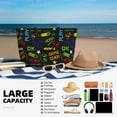 thumbnail image 3 of Yiaed Pixel Game Print Large Capacity Beach Travel Bag - Waterproof Zipper Vacation Tote for Sandproof Storage, and Camping, 3 of 5