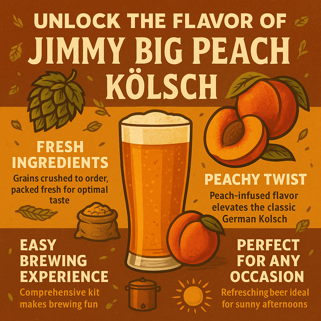 Label Peelers Jimmy Big Peach Kolsch Beer Kit - Extract
