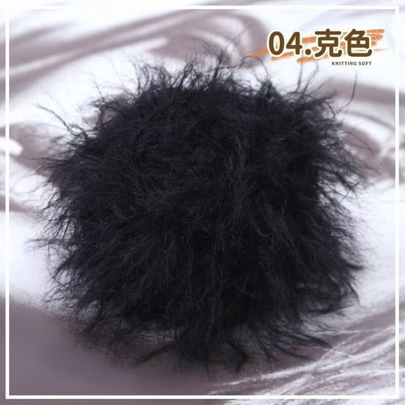 Firefly Hope Luxuriously Soft Imitation Mink Fur Blend Yarn, Silky-Smooth Comfortable Crochet Yarn for Bags/Sweaters/Crafts/Handmade DIY Projects​,black