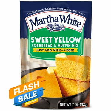 Martha White Sweet Yellow Cornbread Mix, Easy Baking Mix, 7 oz