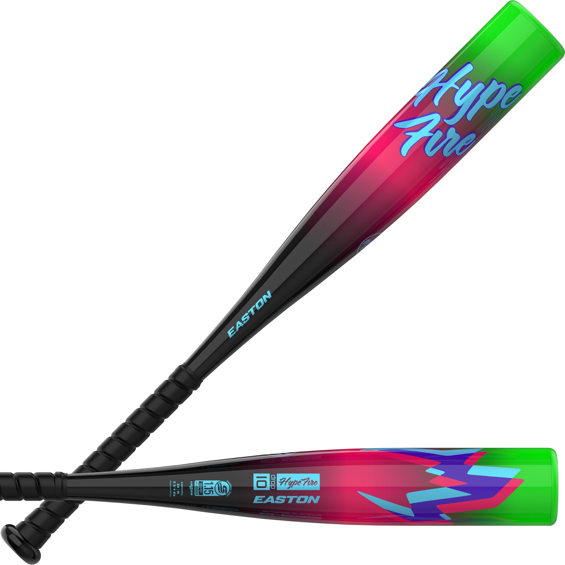 Easton | 2027 Hype Fire Junior Big Barrel Baseball Bat | USSSA | 2 3/4" Barrel | 25 Inch | -10