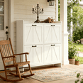 thumbnail image 2 of OTONIPU Shoe Cabinet 4 Flip Drawers, White Slim Entryway Shoe Storage Cabinet with Bottom Clearance, 2 of 9