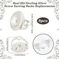 thumbnail image 2 of 1 Box 8Pcs Screw Earring Backs 925 Sterling Silver Screw On Backs for Threaded Post Size 0.032" 20Gauge Locking Secure Replacements for Diamond Studs for making, 2 of 9