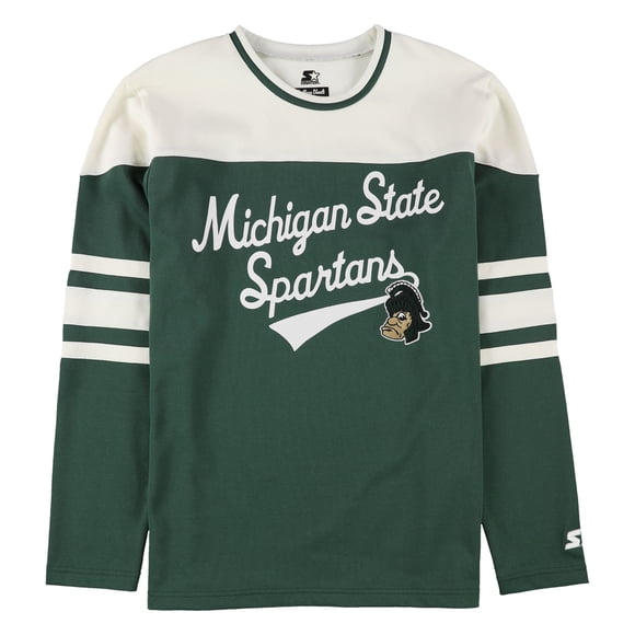 STARTER Mens Michigan State Spartans Sweatshirt, Green, Large
