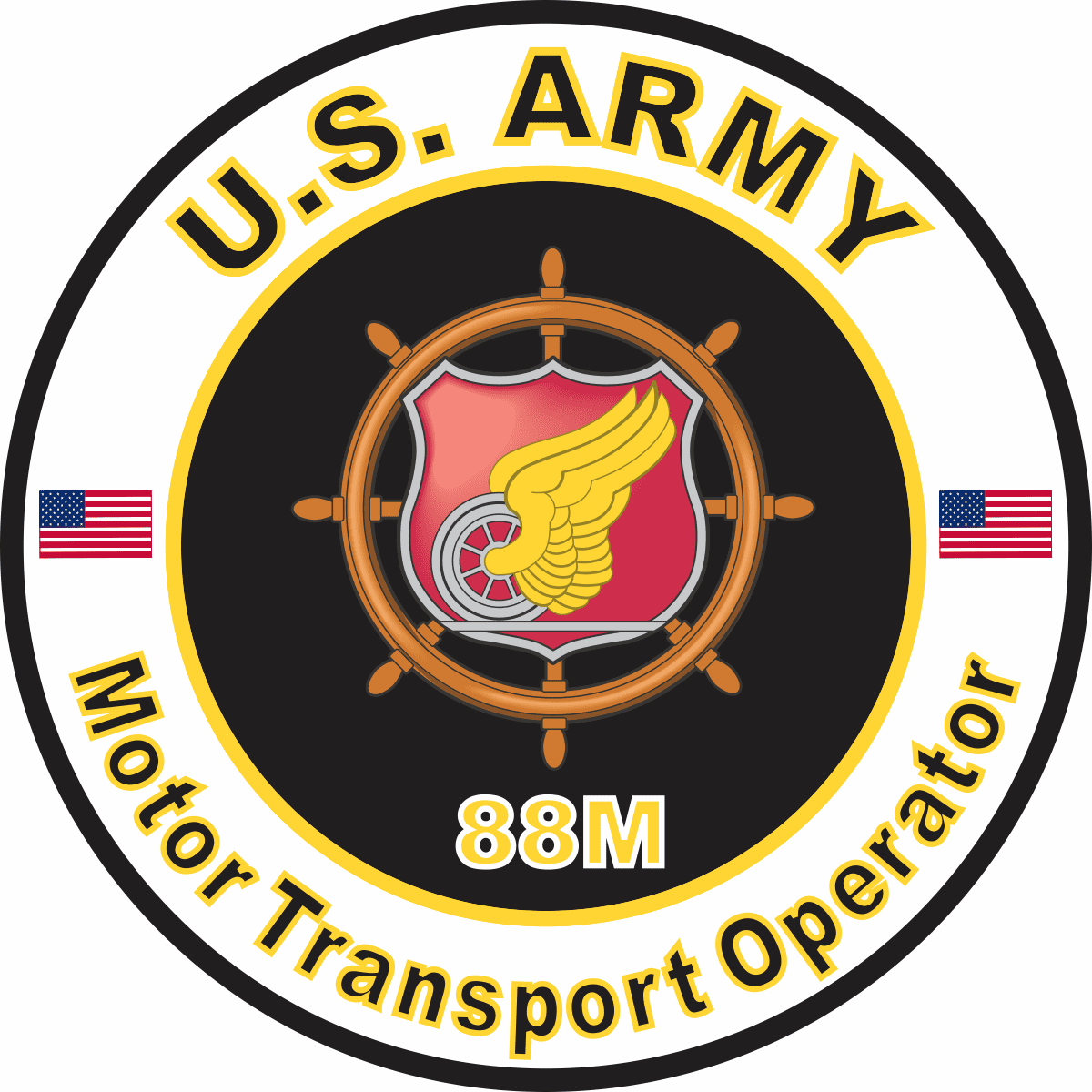 3.8 Inch U.S. Army MOS 88M Motor Transport Operator