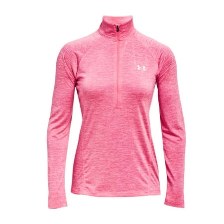 Under Armour Tech Twist 1/2 Zip Womens Fitness Training Top Retro Pink - S