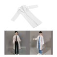 thumbnail image 4 of Gabardina informal de manga larga con solapa para muñeca, chaqueta cortavientos, accesorio de ropa blanco, 4 of 9