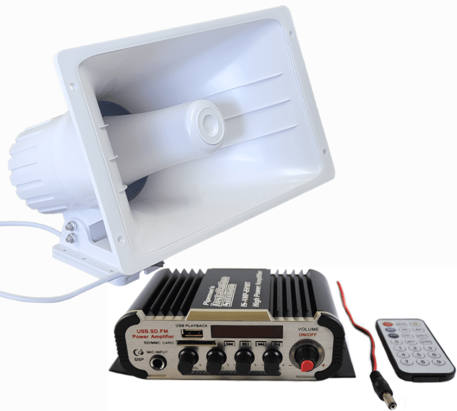 PA Power Horn Speaker 100 Watt Indoor Outdoor 100W w/ Bluetooth Audio