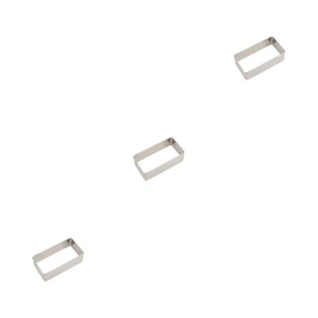Decodeary Simple Stainless Steel Cookie Mold For Unique Cookies High Hardness Long square XS 3Set