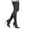 Black PU, variant on Women's Pointed Toe Thigh High Stiletto Heel Fashion Boots Black Suede 6.5