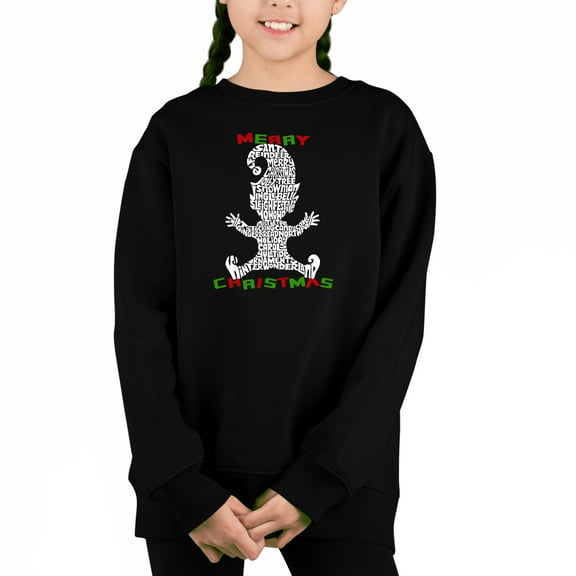 Christmas Elf - Girl's Word Art Crewneck Sweatshirt