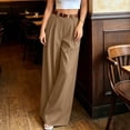 thumbnail image 2 of Lmnyox Wide Leg Pants for Women Baggy Elastic High Waist Palazzo Trousers Comfy Stretchy Dress Pants with Pockets, 2 of 7