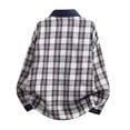 thumbnail image 4 of Mens Plaid Patchwork Long Sleeve Shirt Jacket Casual Flannel Button Down Top Clothes, 4 of 4