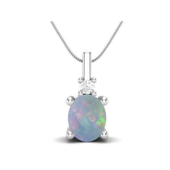 5x4mm Oval Opal 925 Sterling Silver Solitaire Women Valentines Day Gifts Necklace