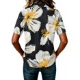 thumbnail image 6 of JULMCOMO Polo Shirts for Women Floral Print Short Sleeve Collared Button Loose Trendy Polo Shirts Daily Soft Summer Clothes White XL, 6 of 6