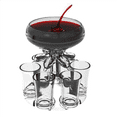 thumbnail image 4 of Juego de 2 dispensadores de bebidas con 12 vasos de chupito: dispensador de licor acrílico sin contacto para bebidas, sidras y cócteles, 4 of 8
