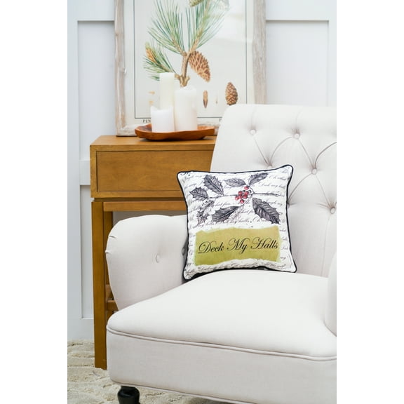 Deck My Halls Christmas Accent Pillow 14" x 14"
