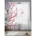 thumbnail image 3 of Cherry Blossom Semi Sheer Curtains 96 Inch Length 2 Panels Set, Spring Pink Floral Branches Watercolor Sheer Kitchen Curtain Privacy Voile Window Curtain for Living Room Bedroom Rod Pocket Drapes, 3 of 7
