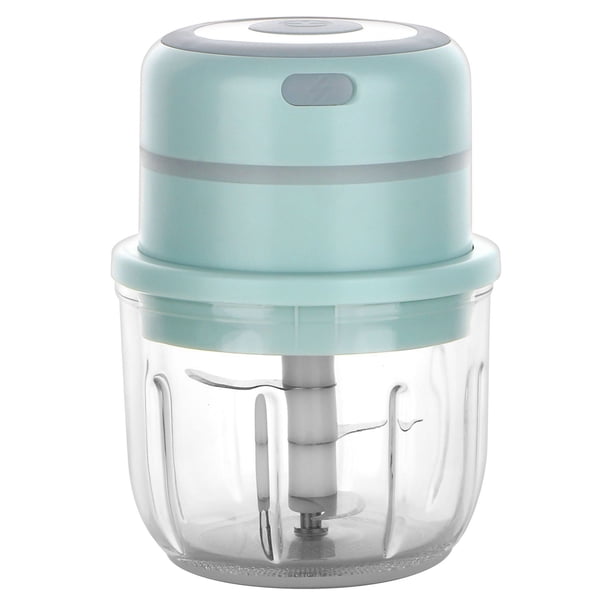 Mini picadora eléctrica verde, picadora de alimentos, picadora de verduras con recipiente de vidrio de 300 ml, picadora de carne eléctrica para alimentos para verduras