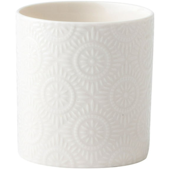 Embossed Ceramic Canister with Unique Patterns Kitchen Storage Jar for Spices Utensils Decorative Organizer
