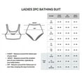 thumbnail image 6 of Real Essentials 3 Pack: Womens 2-Piece Bikini Modest Teen Adult Athletic Beach Swimsuit Tankini - Available in Plus Size, 6 of 6