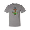 thumbnail image 2 of Trippy Mandala Nautical Colorful Mosaic Anchor | Mens Fashion Graphic T-Shirt, Heather Grey, X-Large, 2 of 4