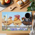 thumbnail image 2 of Vintage Rooster Placemats Set of 6, Retro Chicken Animals Spring Floral Pastoral Farmhouse Non-Slip Place Mats Washable Table Mats for Kitchen Dining Table Decorations Indoor/Outdoor, 2 of 9