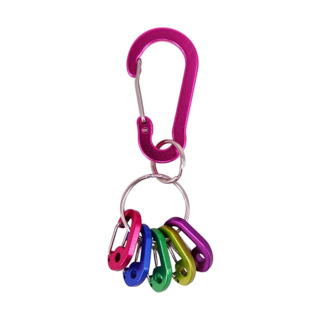 Compact Lightweight Aluminum Fixed Eye Hole Climbing Carabiner - -Purpose Keychain Keyring with Construction for RV Camping Fishing Hiking Outdoor Adventure