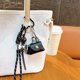 thumbnail image 3 of Llavero con forma de mini bolsa para albóndigas, monedero, cierre de seguridad, correa de muñeca desmontable, impermeable, de piel sintética, monedero pequeño, llavero, 3 of 8