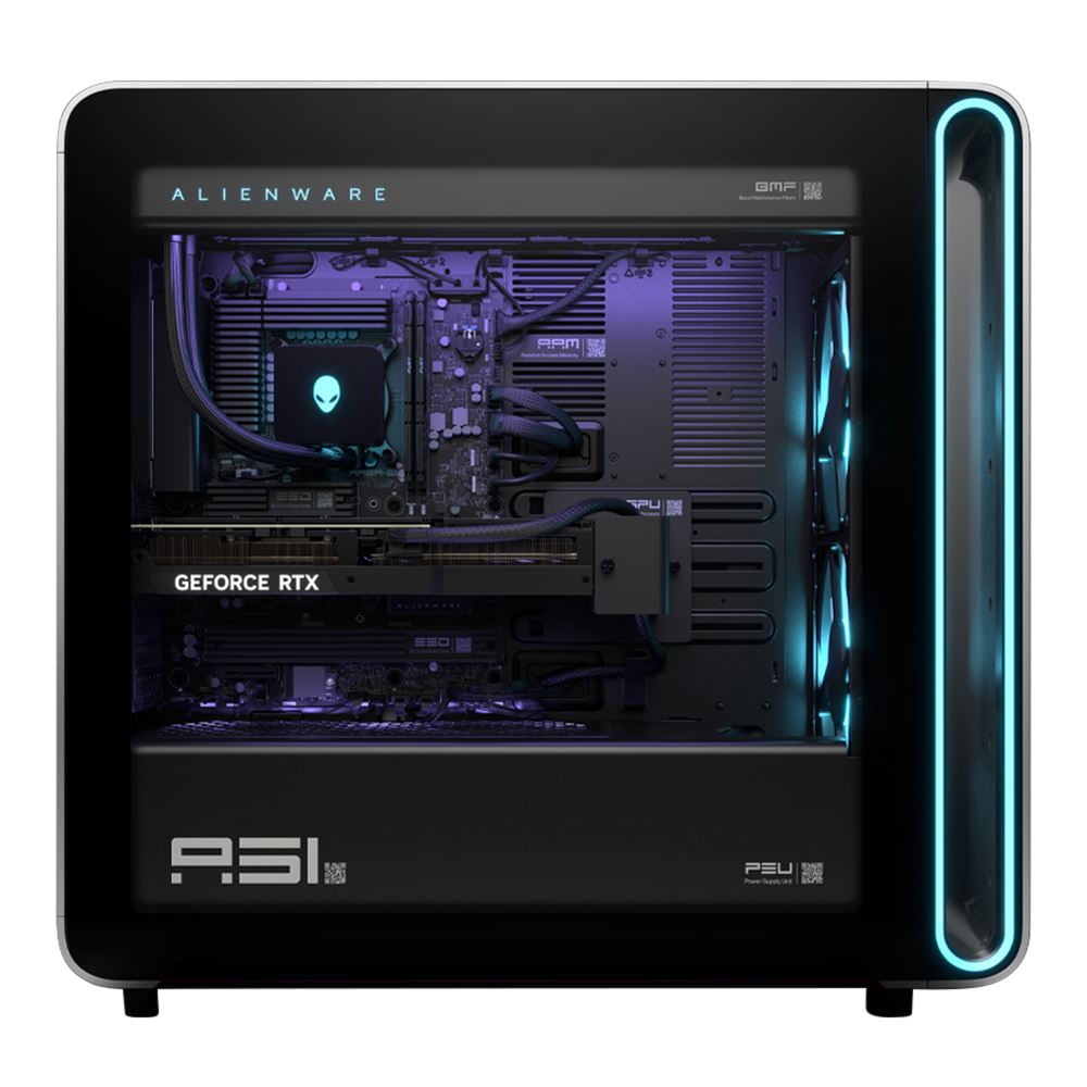 Dell Alienware Area-51, Gaming Desktop PC, Intel Core Ultra 9 285K 3.2GHz; NVIDIA GeForce RTX 5090 32GB GDDR7; 64GB DDR5-6400 RAM; 4TB NVMe SSD; 2.5GbE LAN, 2x2 WiFi 7, Liquid Cooler