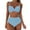 Light Blue, variant on Cathalem 2 Piece High Waisted Swimsuits for Women Color Block Swimsuit 2025 Summer Beach Swim Bathing Suit (Black,XL)