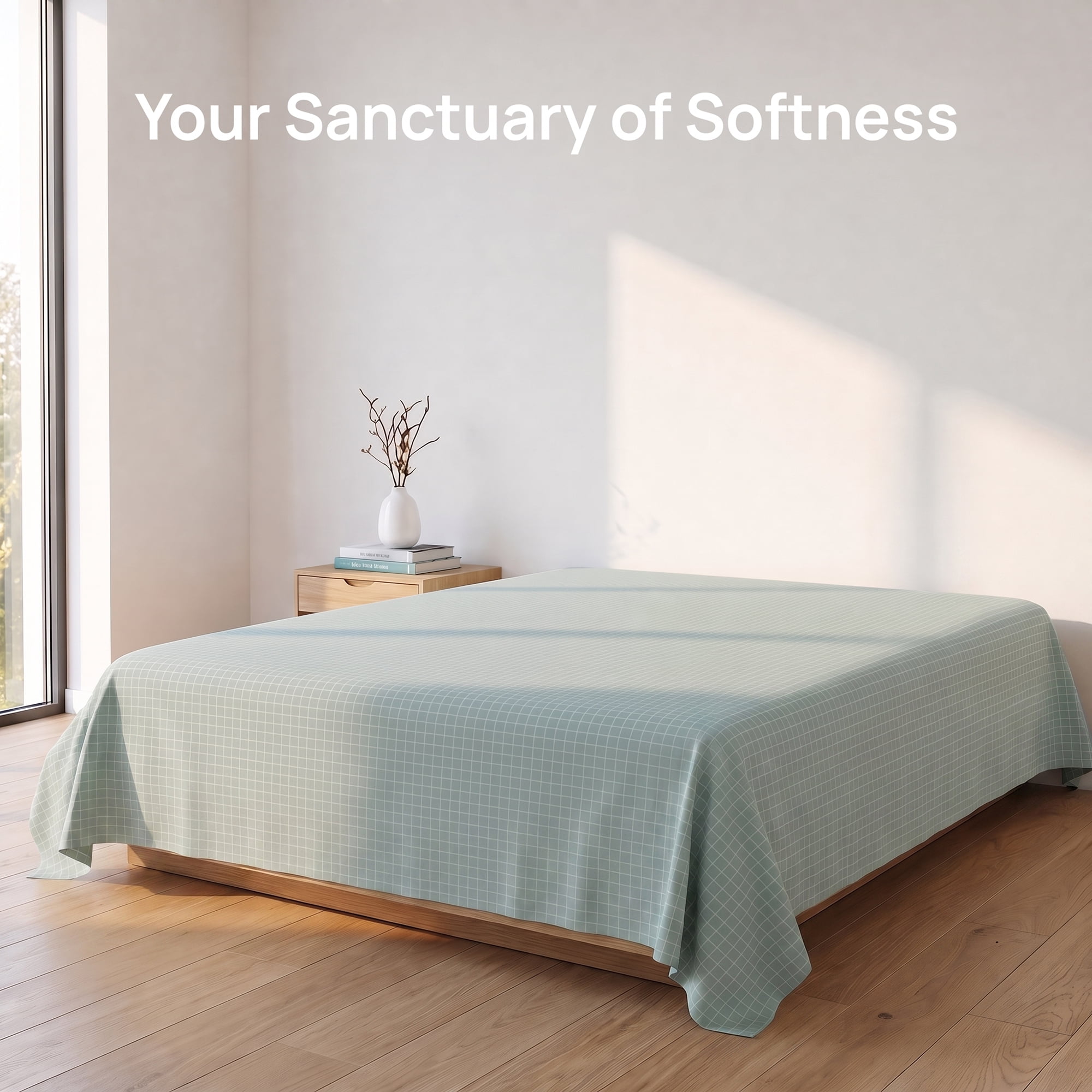 Unique Bargains Microfiber Gauze Bed Sheet Breathable Flat Sheet Light Blue 63"x91"