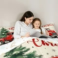 thumbnail image 4 of Feelyou Vintage Rustic Truck Bedding Comforter Set 7pcs, Christmas Holiday King Bedding Sets, Tree Snowflake Reversible Bed Sheets, Breathable Home Decor, 4 of 7