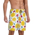 thumbnail image 2 of Kdxio Strawberry Lemon Print Mens Sleep Shorts Bottoms Soft Comfy Pajama Wear Pants with Drawstring Pockets, 2 of 7