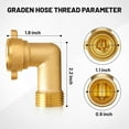 thumbnail image 2 of 90 Degree Elbow Water Hose Adapter for RV, Outside Water Faucet 3/4" FHT x 3/4" MHT Hose Thread Connection RV Drinking Water Inlet Connection Solid Brass Adapter for RV Water Intake, 2 of 6