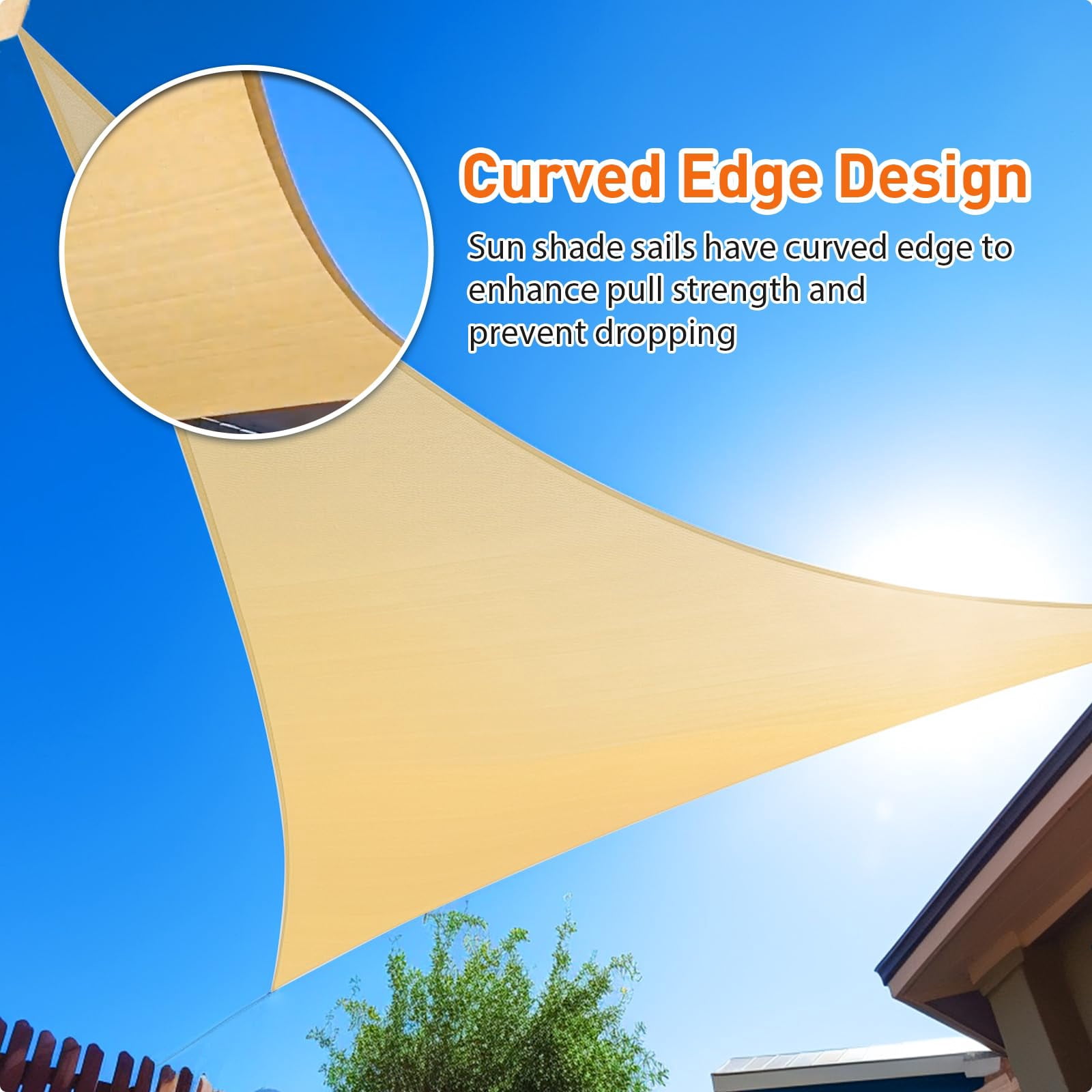 Outdoor Sunshade Sail Canvas Canopies & Privacy Screens Shading for Patio Garden Backyard, 10'x10'x14'
