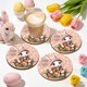 thumbnail image 4 of CaiYueKe Easter Bunny Wooden Coasters Heat Resistant Cup Mats for Dining Table Kitchen Decor Insulating Drinkware Protectors Cute Spring Home Decorations, 4 of 7