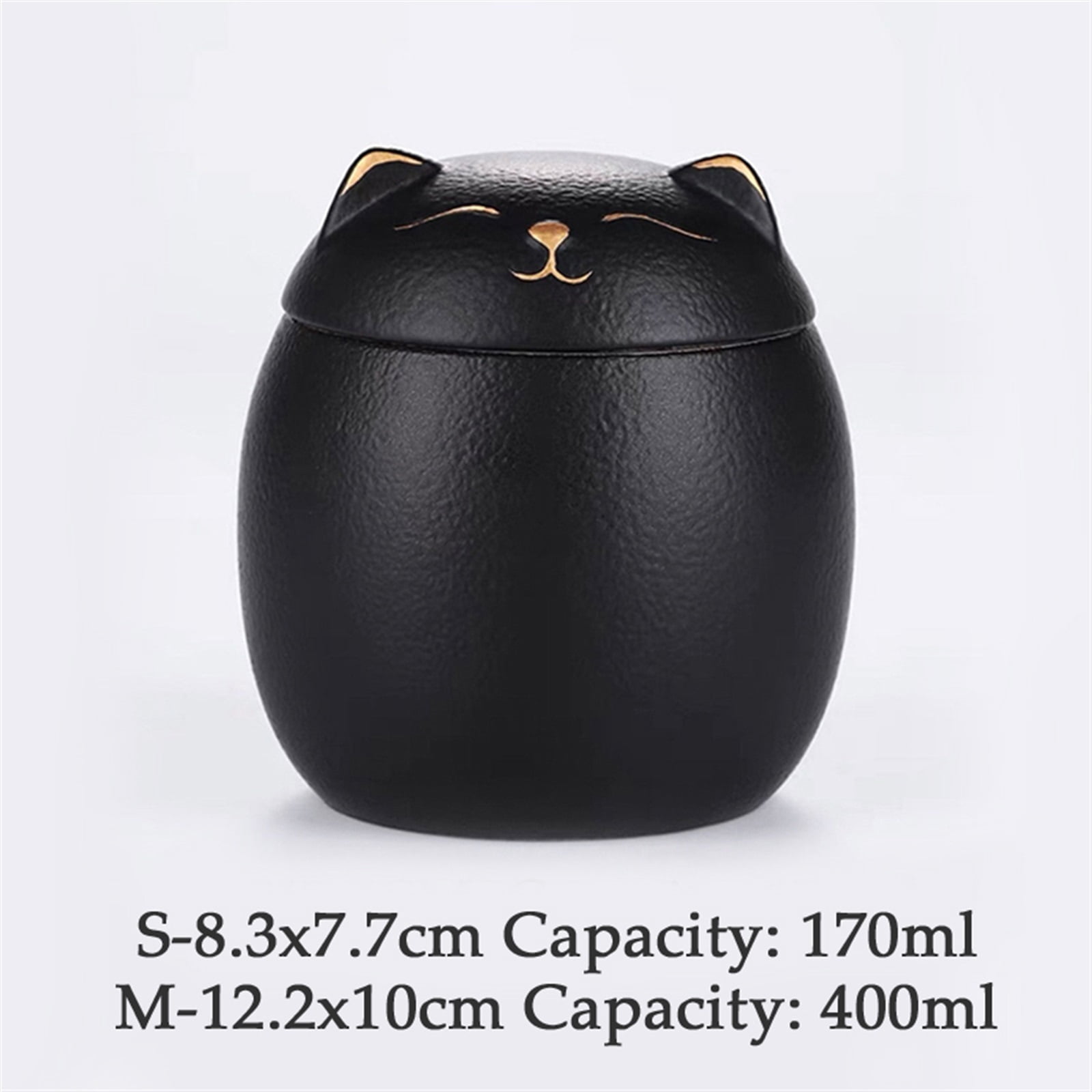 Cat Shape Urn For Pet Ashes Cat Shape Memorial Cremation Urns Handcrafted Black Decorative Urns For Funeral Cat Urn