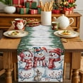 thumbnail image 2 of Winter Christmas Snowman Pine Berry Table Runner 18x72in Non-Slip Cotton Linen Table Runners, Green White Red Dresser Scarves TableRunner for Dinner Kitchen Dining Wedding Party, 2 of 9