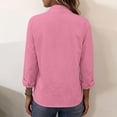 thumbnail image 5 of TEAJOPSUU Women's Stand Collar Shirt Long Sleeve Cotton Blend Button Down Shirts Relaxed Fit Casual Cardigan Tops for Everyday Work Pink, 5 of 9