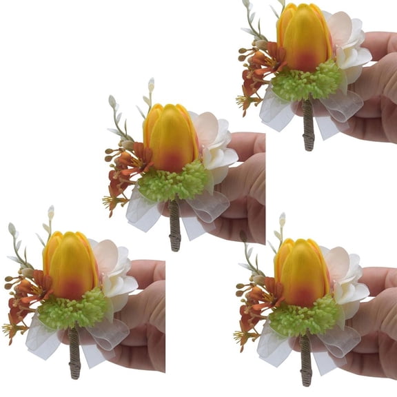 Necvior 4Pcs Bride Boutonniere Bridesmaid Boutonniere Wedding Bridal Flower Corsage for Wedding Ceremony Anniversary Proms Party