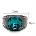 thumbnail image 2 of Womens Light Black Ring Anillo Para Mujer Stainless Steel Ring with Top Grade Crystal in Blue Zircon Kora, 2 of 4