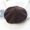 thumbnail image 2 of Pavied Beret Hats Newsboy Hats Women's Autumn And Winter Fashion New Casual Wool Knitted Beret Flat Cap Clearance Sales Coffee One Size, 2 of 3