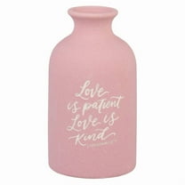 Christian Art Gifts Small Ceramic Scripture Table Vase for Flowers & Plants: Love Is Patient & Kind Inspirationa, (Hardcover)